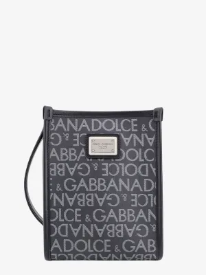 Dolce E Gabbana Shopping Shoulder Bag With All Over Logo Motif