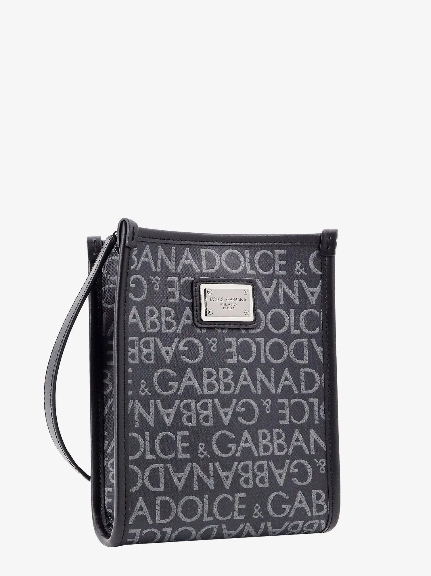 Dolce E Gabbana Shopping Shoulder Bag With All Over Logo Motif