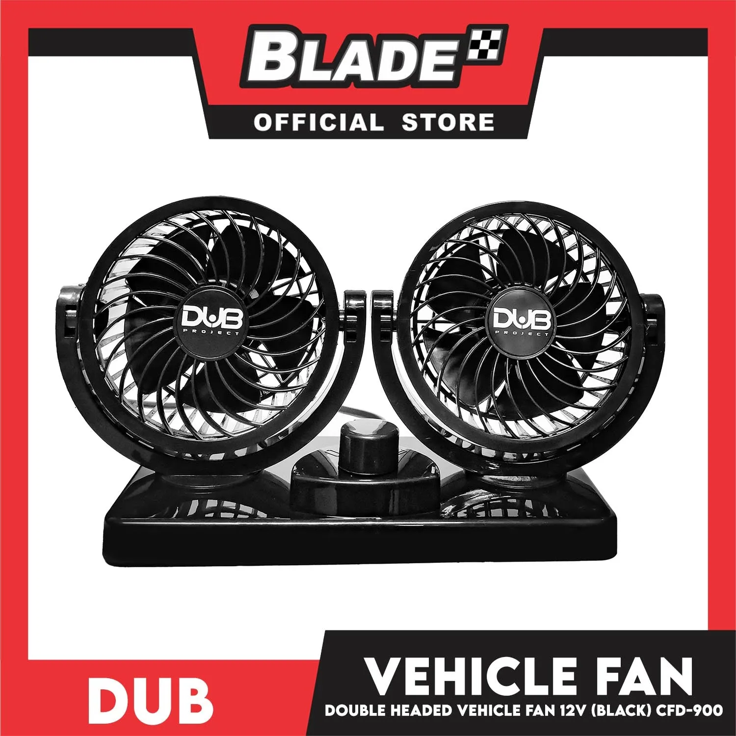 Dub Double-headed Vehicle Fan CFD-900 (Black)