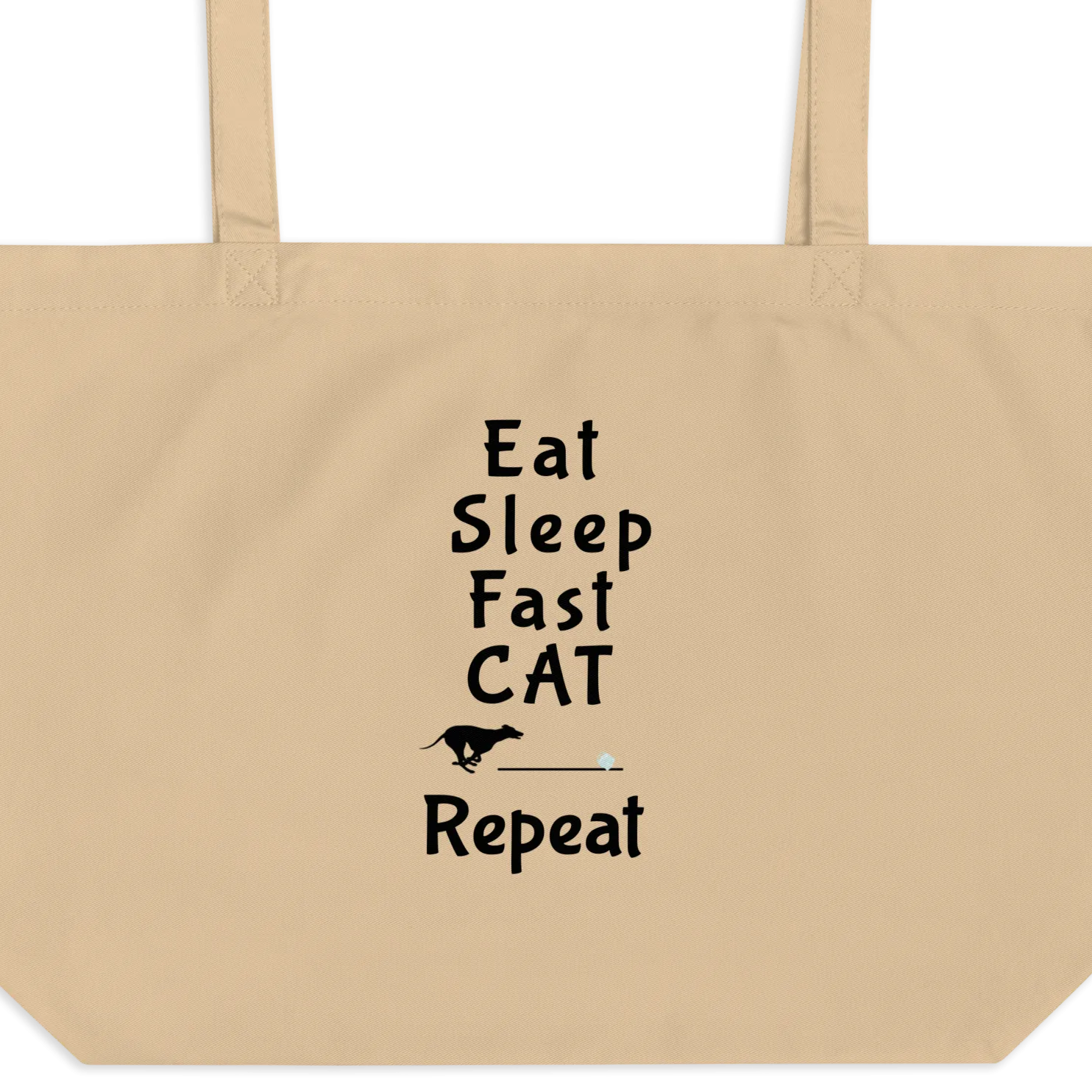 Eat Sleep Fast CAT Repeat X-Large Tote/ Shopping Bags