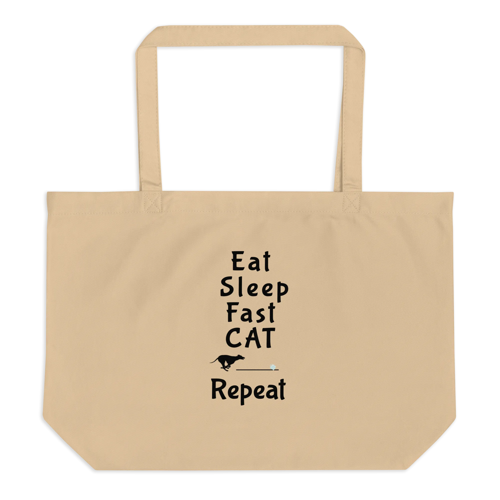 Eat Sleep Fast CAT Repeat X-Large Tote/ Shopping Bags