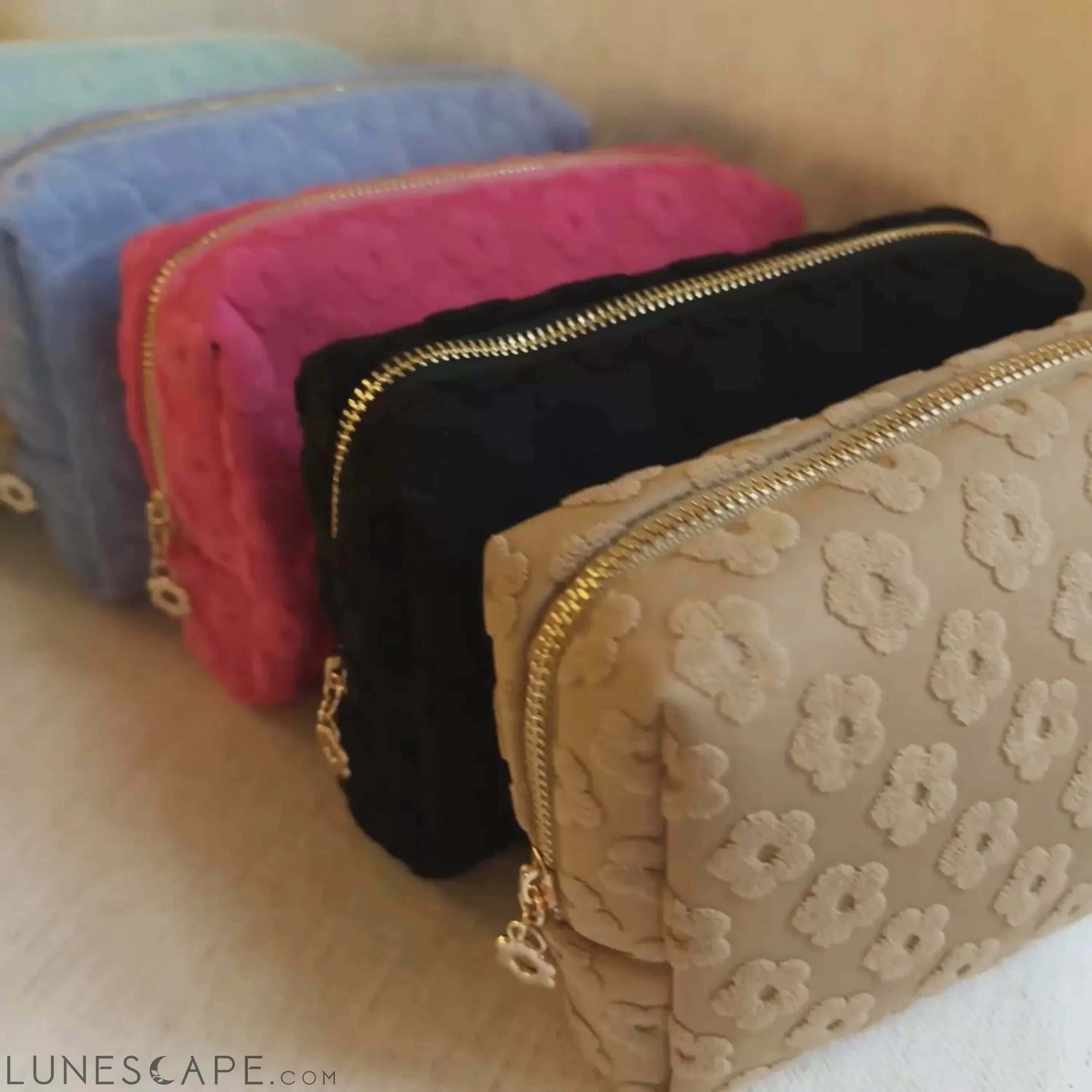 Embossed Daisy Blossom Cosmetic Case