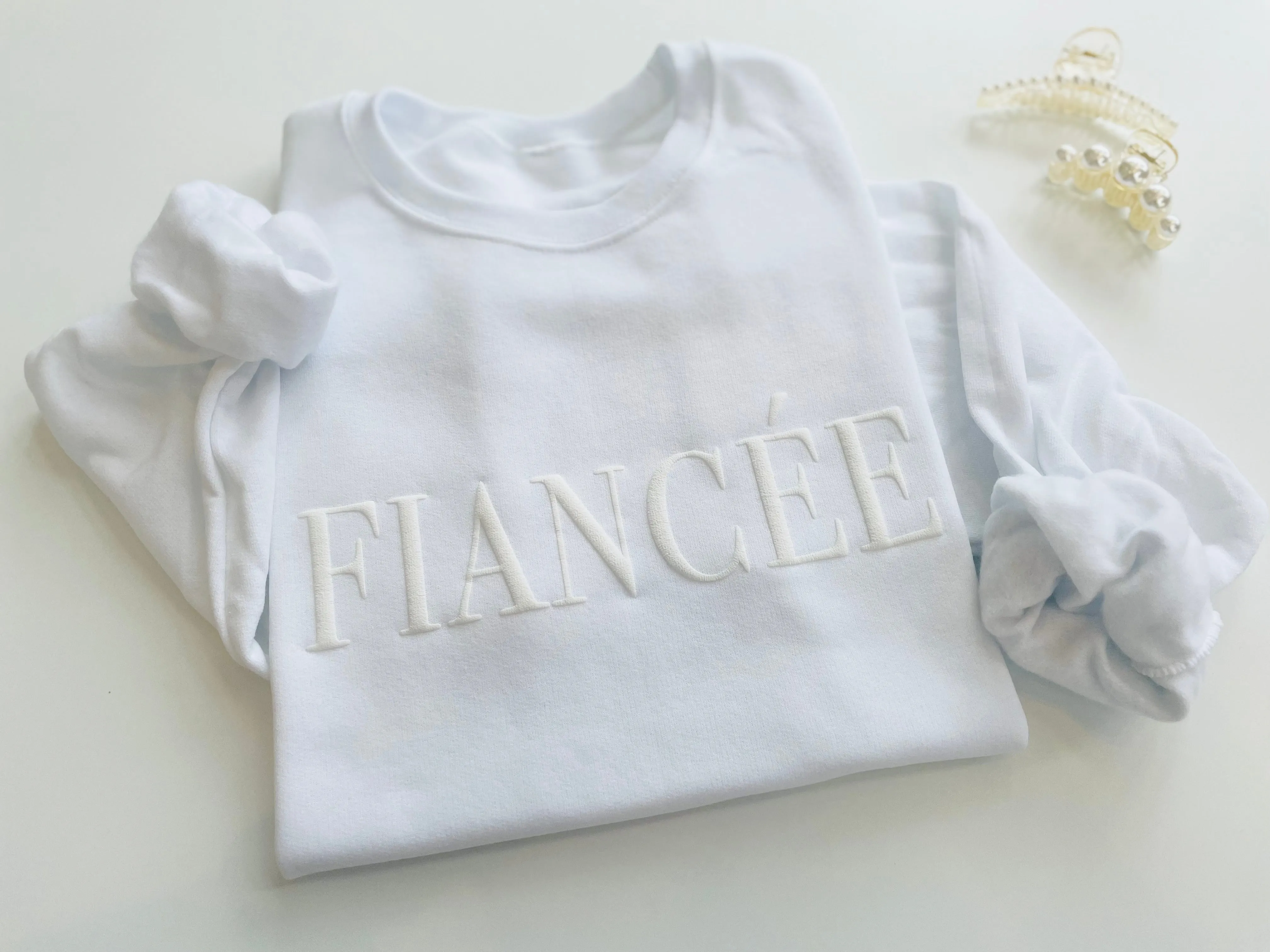 Embossed Fiancée Crewneck Sweatshirt