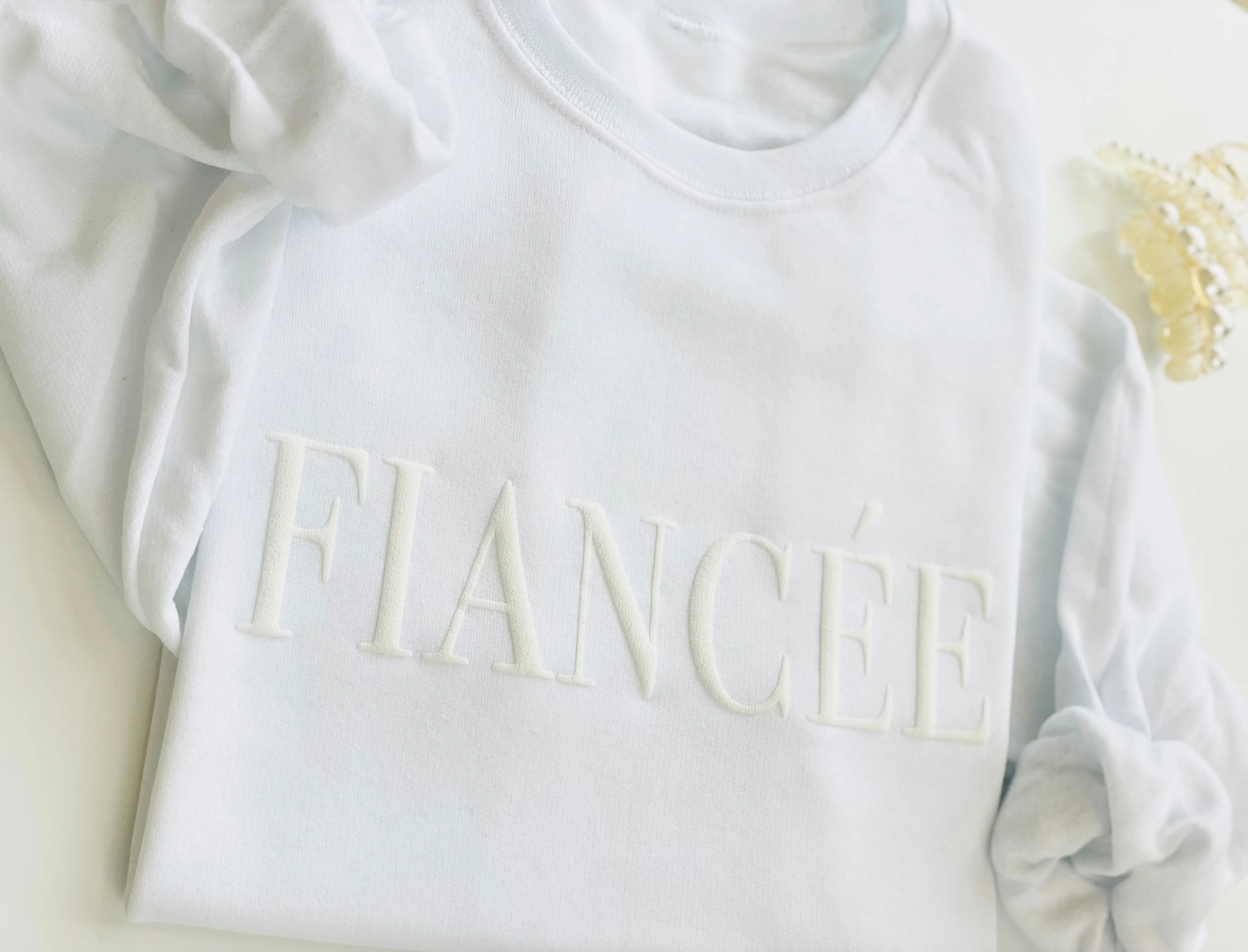 Embossed Fiancée Crewneck Sweatshirt