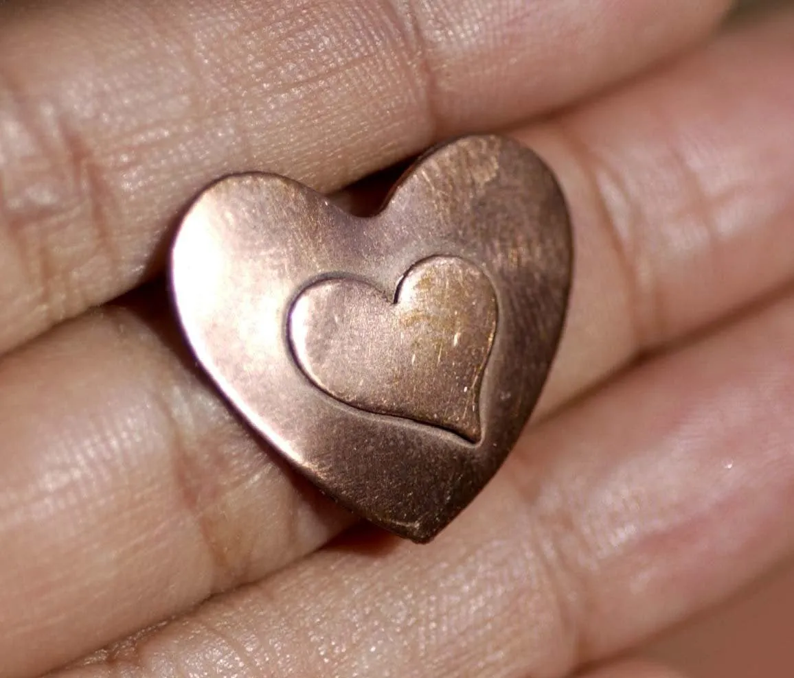 Embossed  Heart 10mm x 12.5mm Blank for Enameling Stamping Texturing Metalworking Jewelry Making Blanks