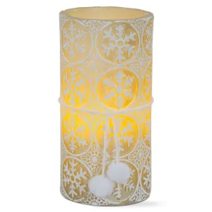 Embossed Snowflakes LED Pillar Candle