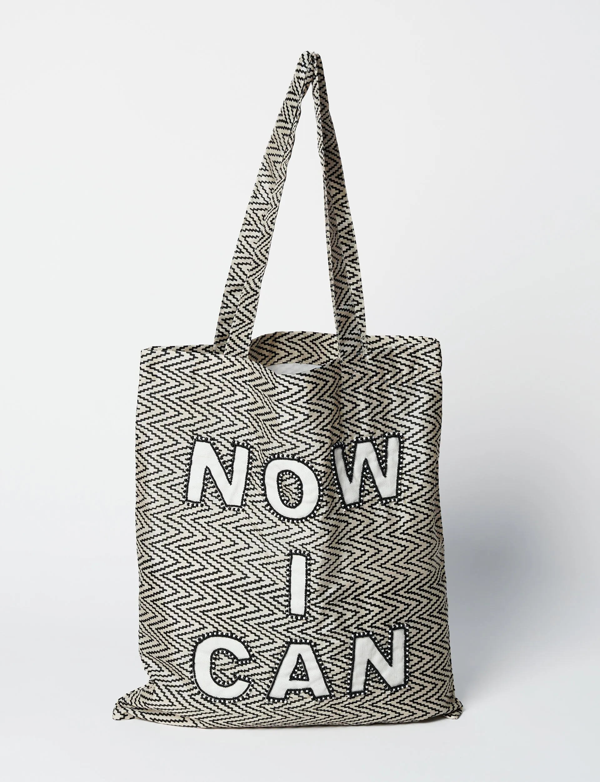 EMBROIDERED NOW I CAN SARI SHOPPER BAG