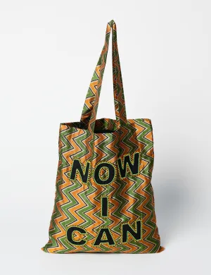 EMBROIDERED NOW I CAN SARI SHOPPER BAG