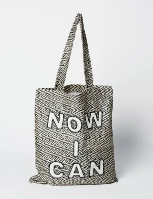 EMBROIDERED NOW I CAN SARI SHOPPER BAG