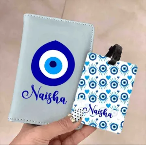 Evil Eye Passport cover and Bag Tag Combo