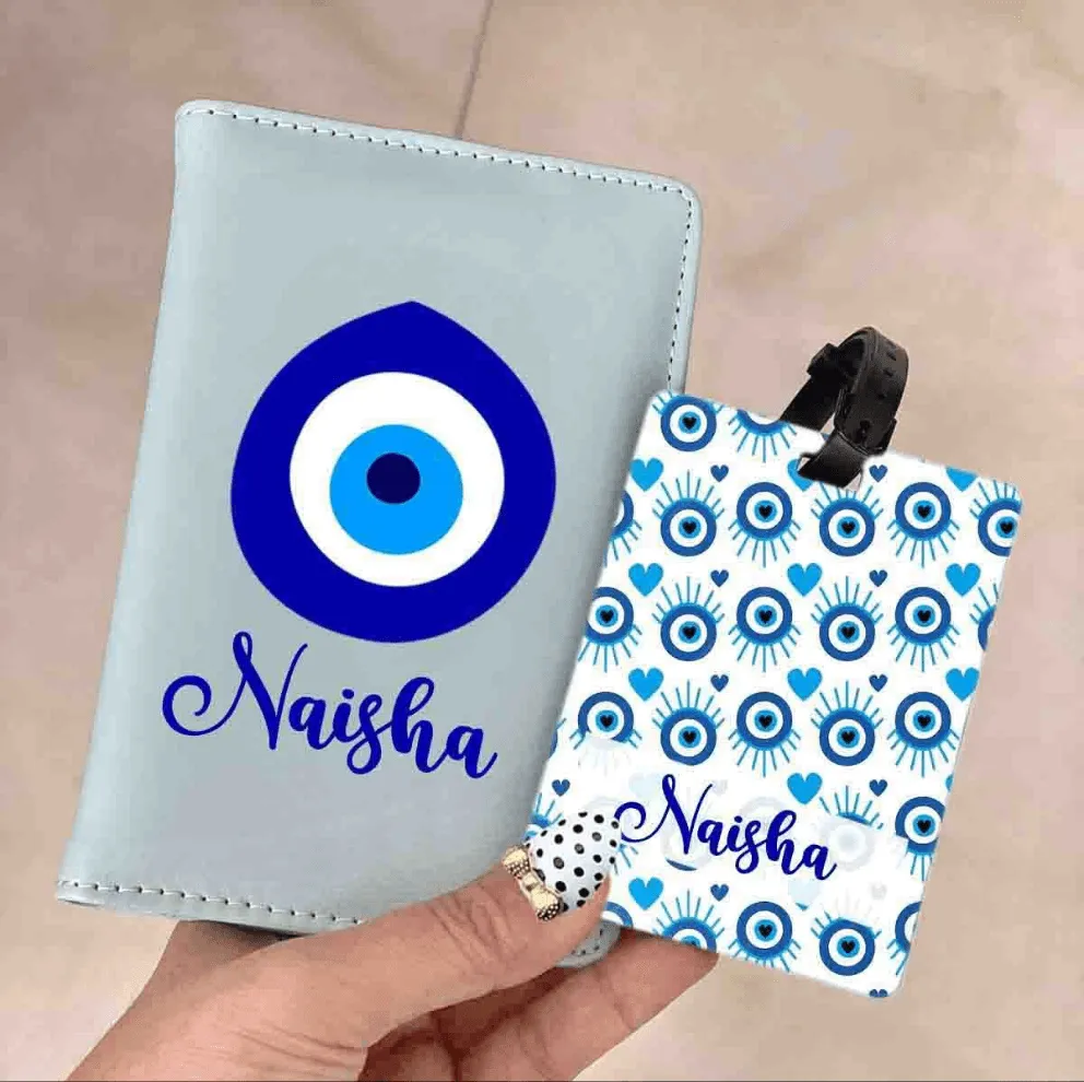 Evil Eye Passport cover and Bag Tag Combo