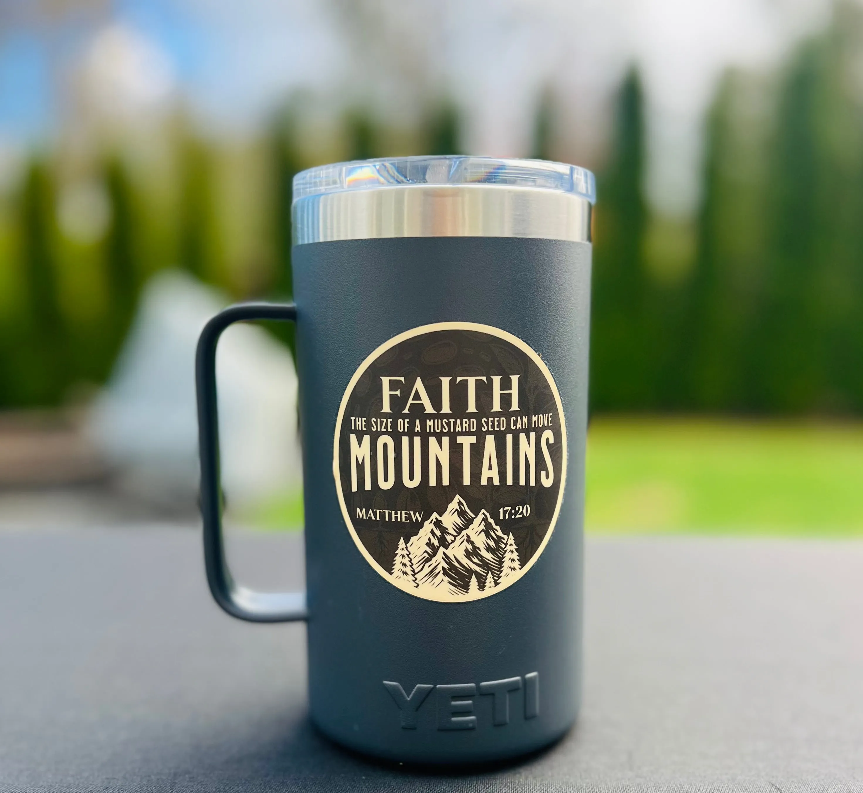 Faith Can Move Mountains Waterproof Sticker
