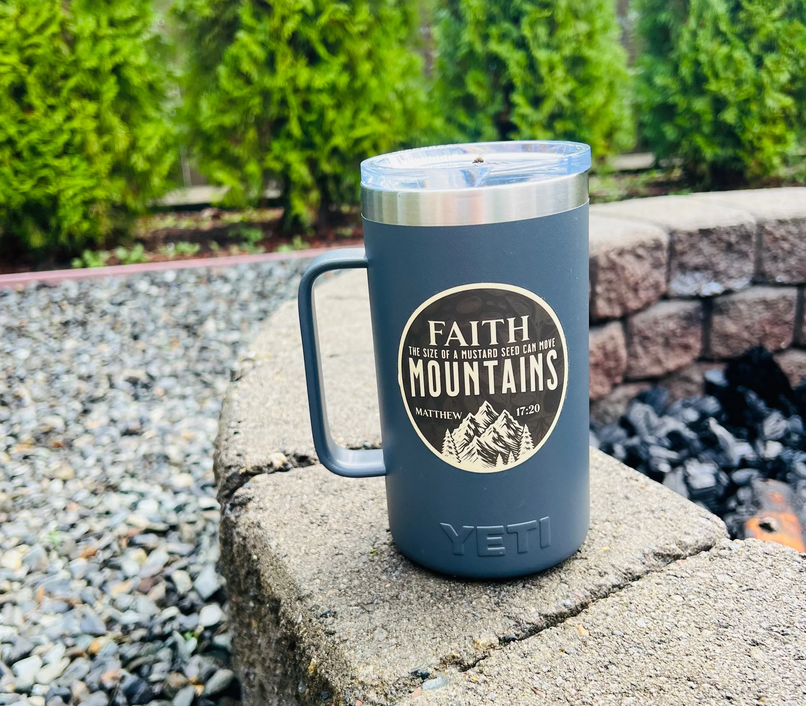 Faith Can Move Mountains Waterproof Sticker