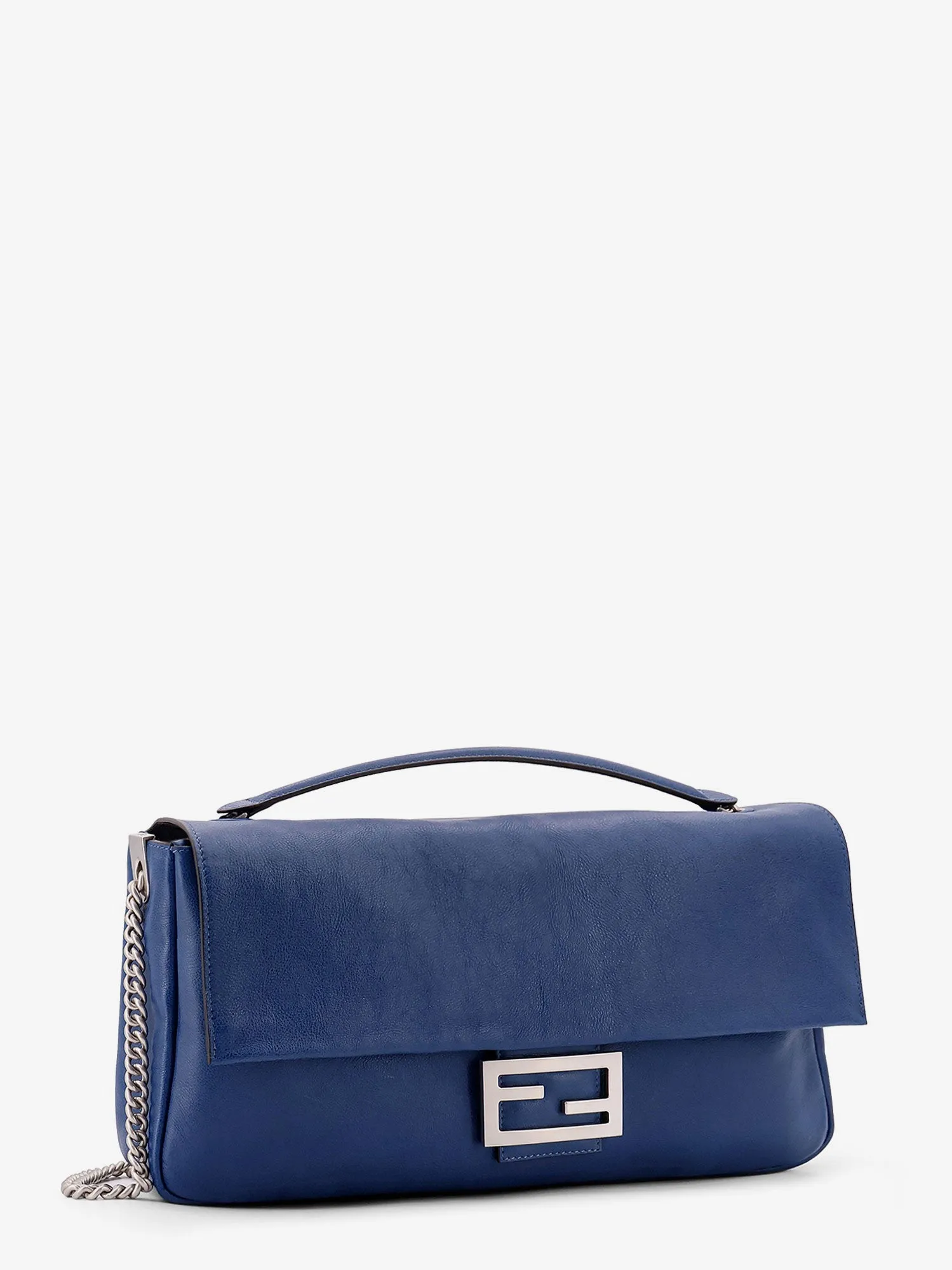Fendi Baguette Chain Large Leather Shoulder Bag