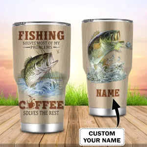 Fishing And Coffee- Custom Tumbler - Loop - T2k-222