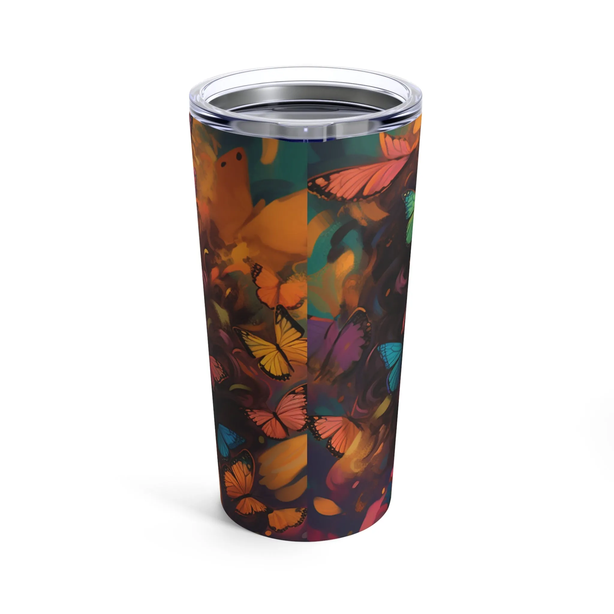 Fluttering Sips: The Beautiful Butterfly Woman Tumbler