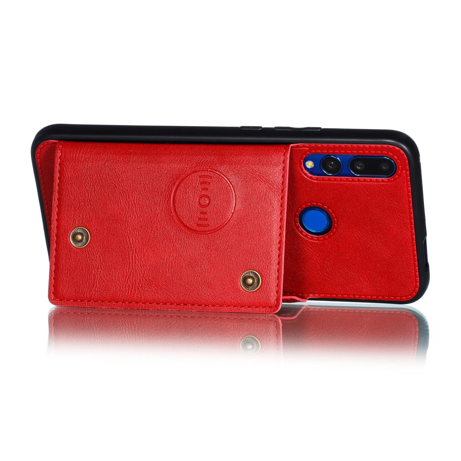 For HUAWEI Y9 prime 2019 PU Leather Shockproof Cell Phone Case Anti-dust Phone Case with Double Buckle Card Slot Pocket  Light Brown