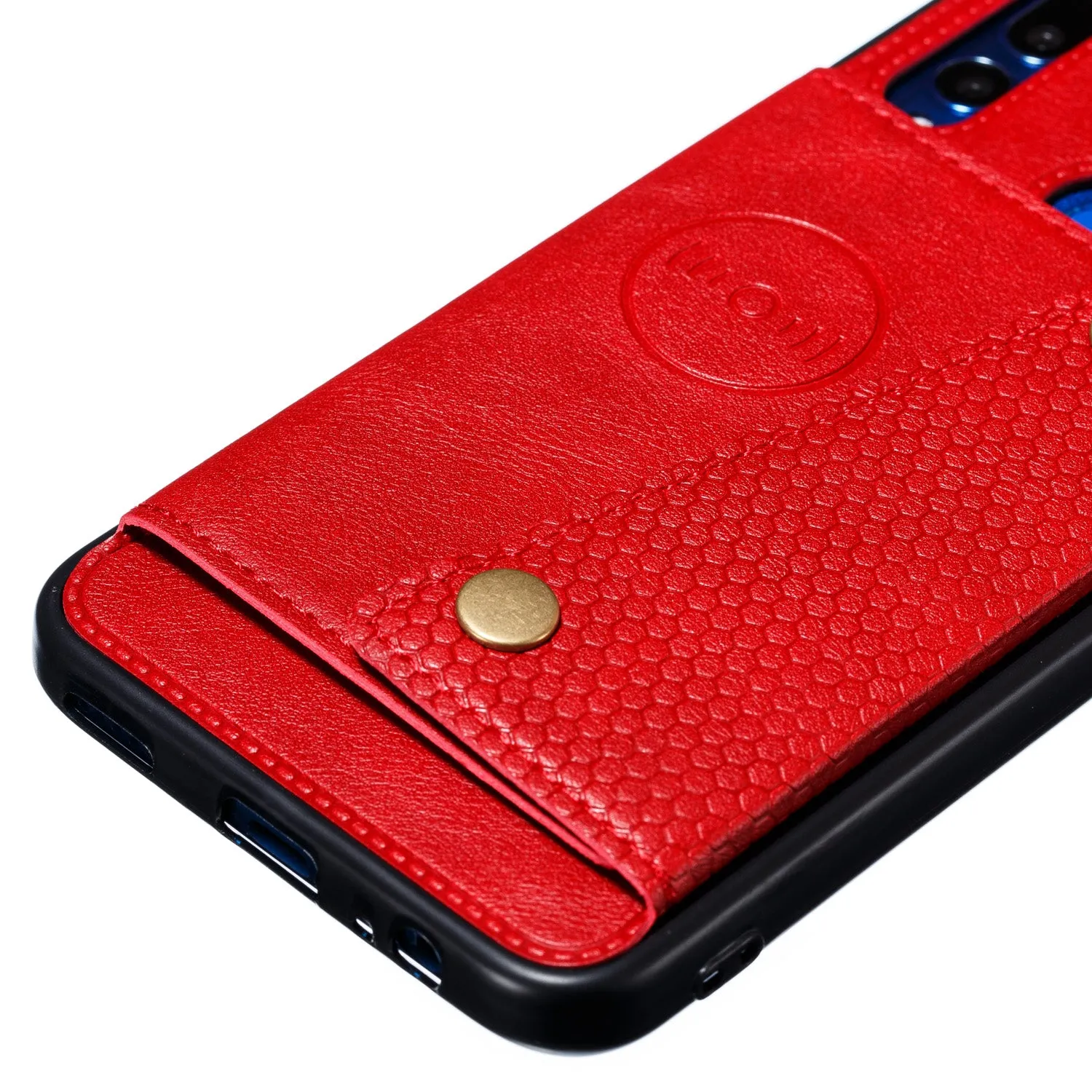 For HUAWEI Y9 prime 2019 PU Leather Shockproof Cell Phone Case Anti-dust Phone Case with Double Buckle Card Slot Pocket  Light Brown