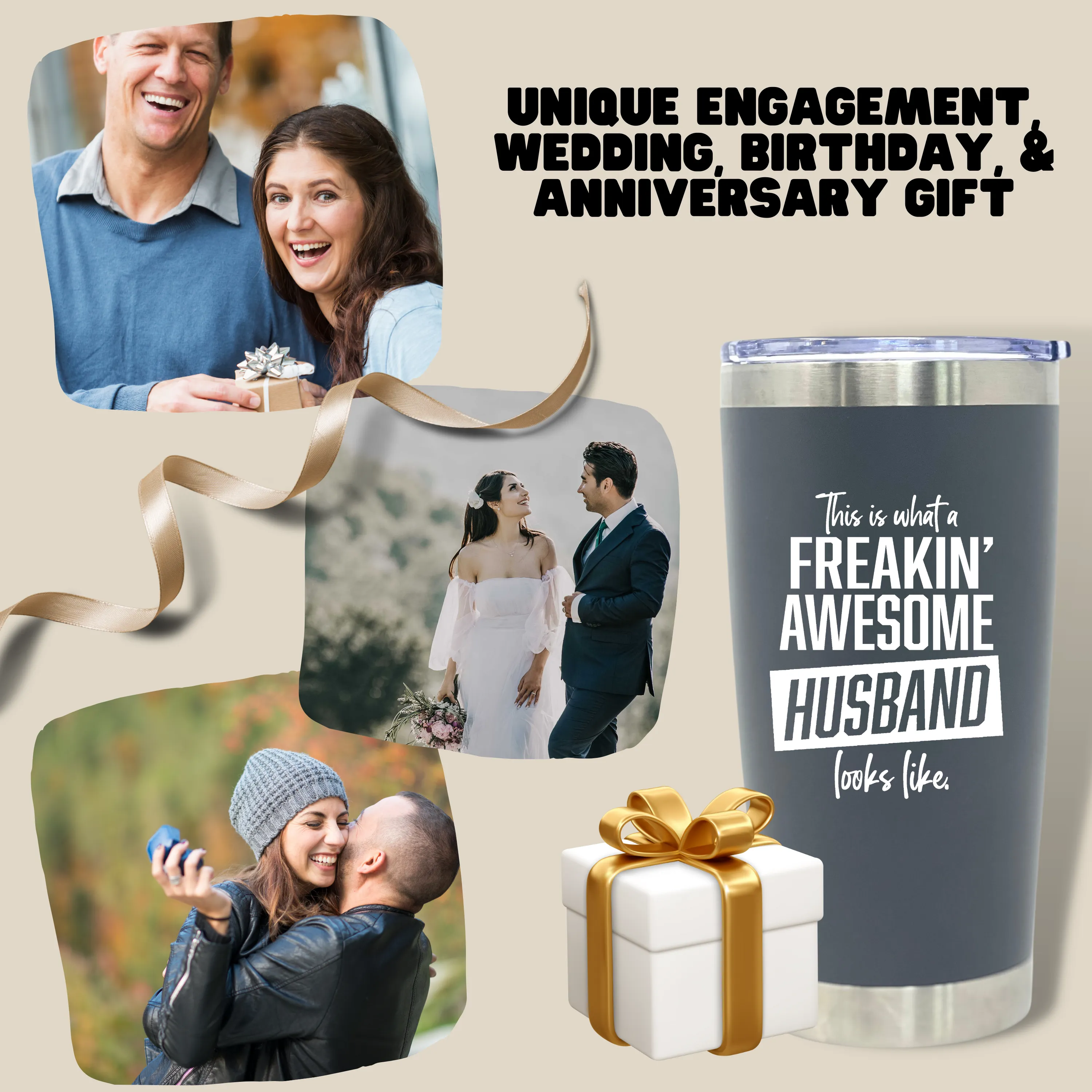 Freakin' Awesome Husband 20 oz Tumbler Gray