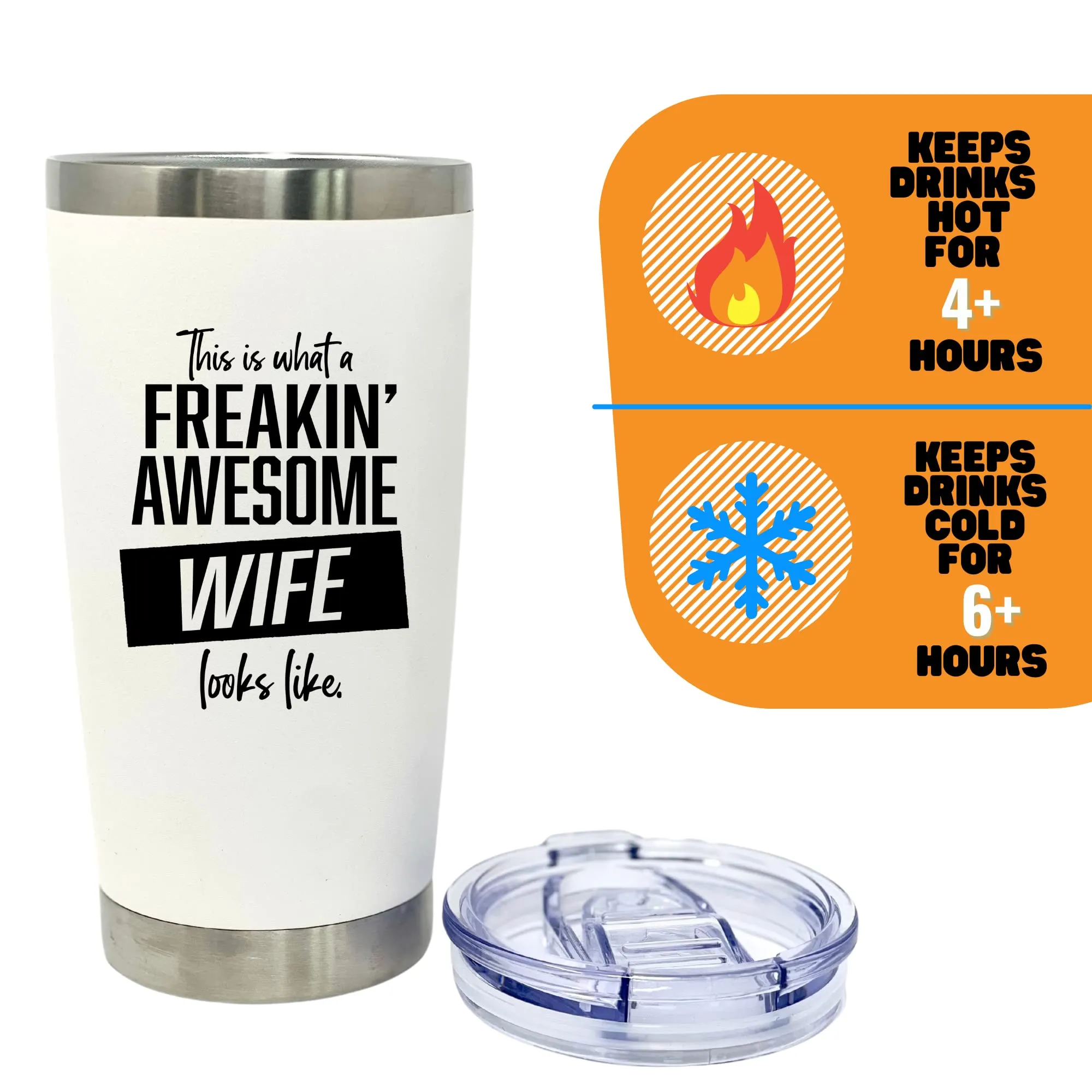 Freakin' Awesome Wife 20 oz White Tumbler for Wife