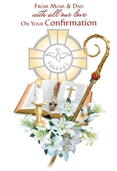 From Mom and Dad with all our Love on Your Confirmation Day Greeting Card