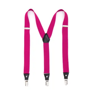 Fuchsia Clip-On Unisex Suspenders