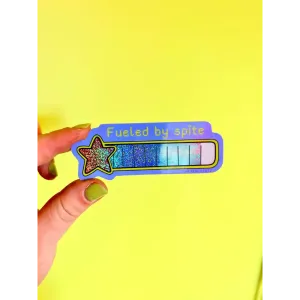 Fueled By Spite Glitter Sticker