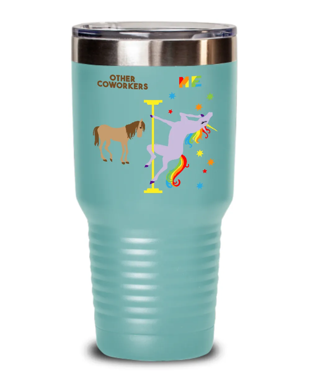Gift For Coworker Rainbow Unicorn Mug Cute Insulated Drink Tumbler Travel Coffee Cup
