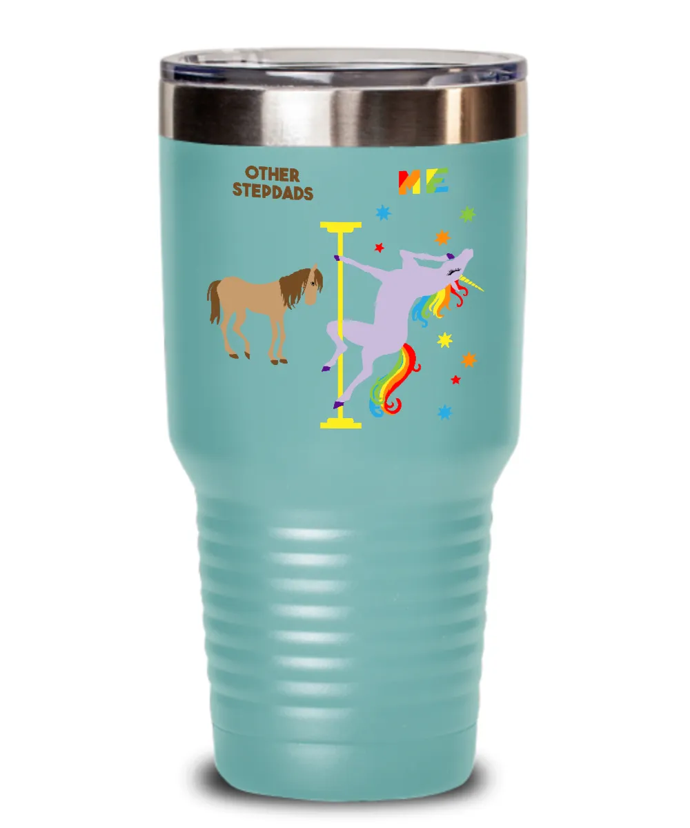 Gift For Stepdad Rainbow Unicorn Mug Cute Insulated Drink Tumbler Travel Coffee Cup