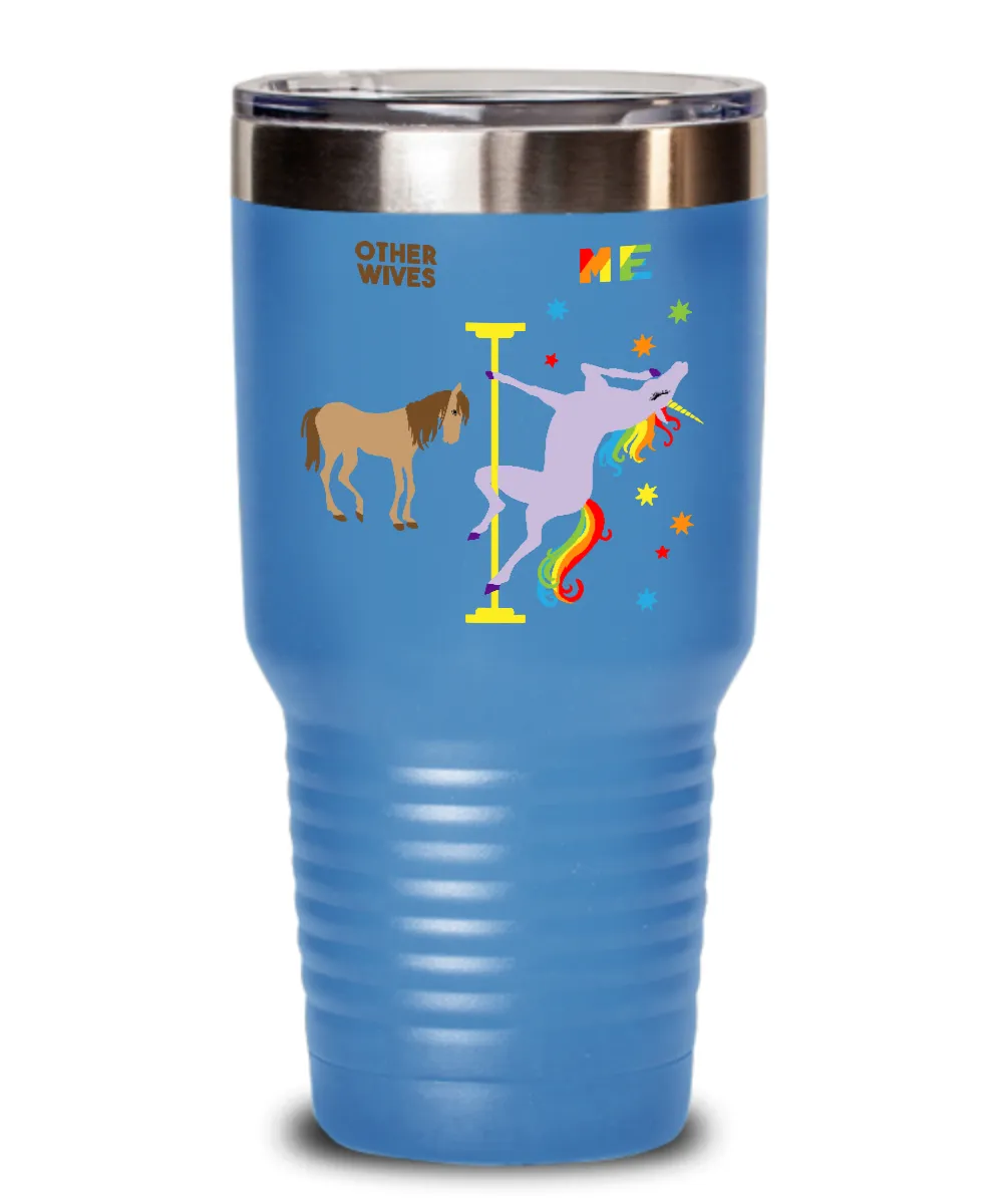 Gift For Wife Rainbow Unicorn Mug Cute Insulated Drink Tumbler Travel Coffee Cup