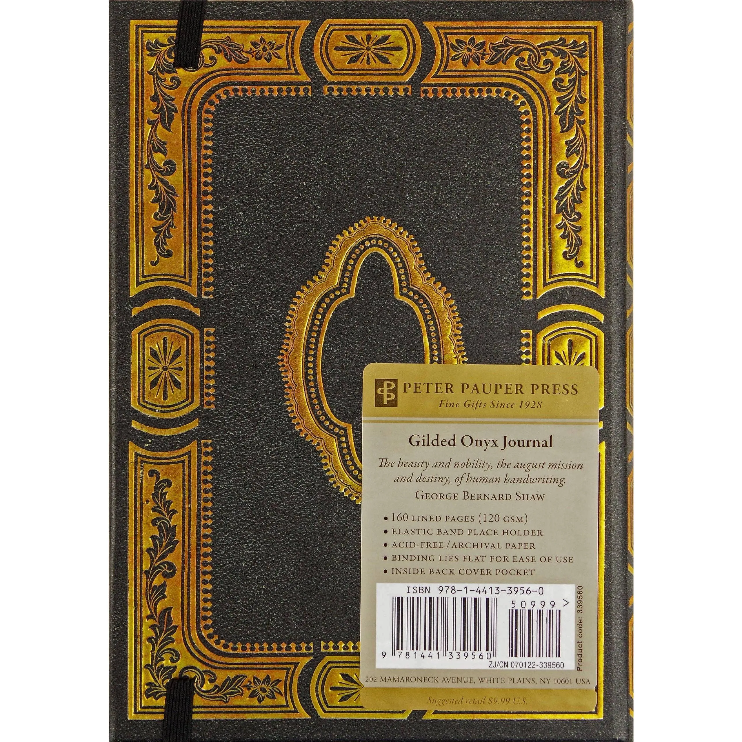 Gilded Onyx Journal | Book bound-style binding Notebook | 160 Pages