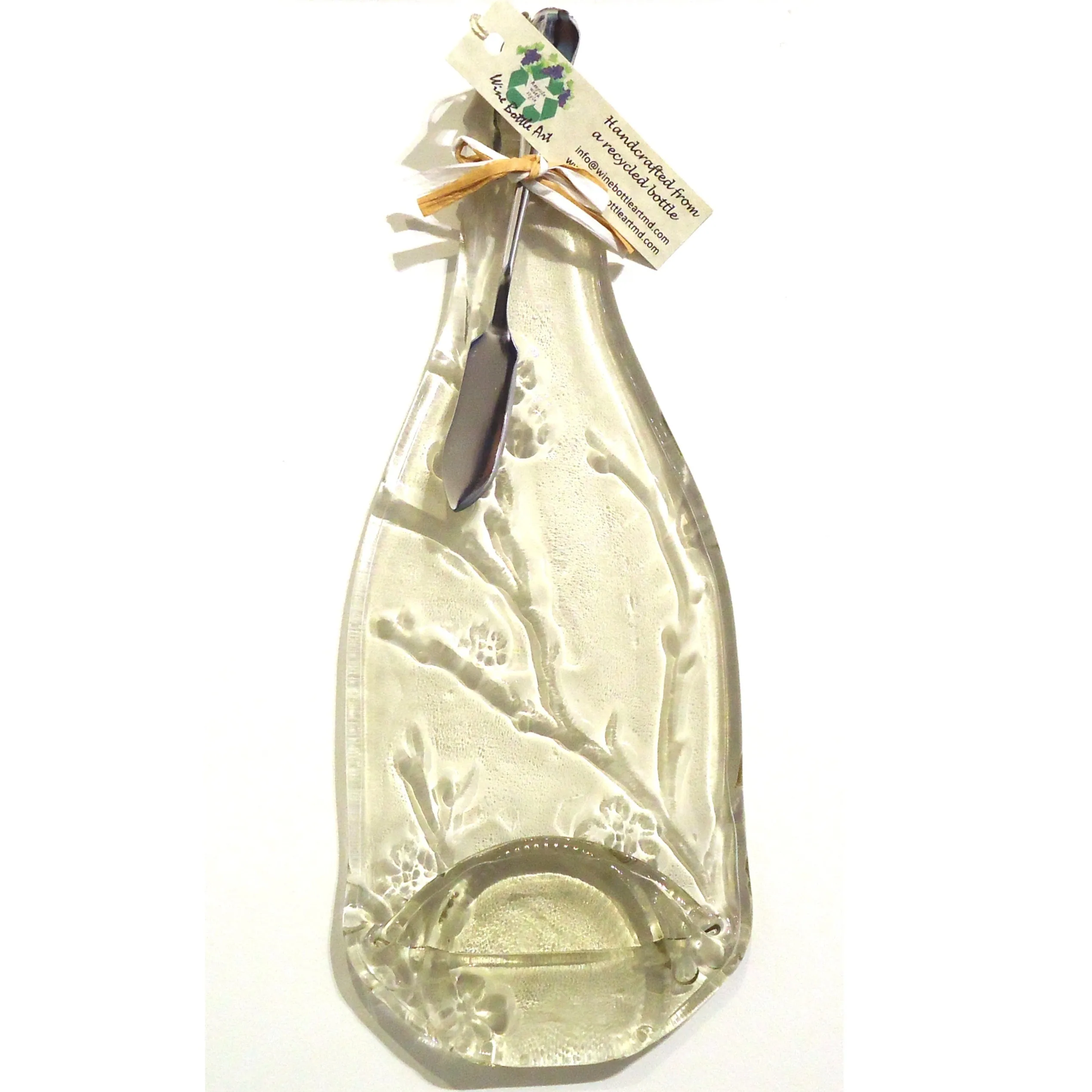 Glass Cheese Platter - Clear Cherry Blossom