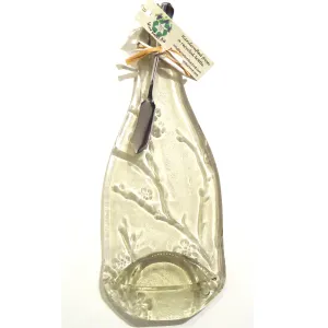 Glass Cheese Platter - Clear Cherry Blossom