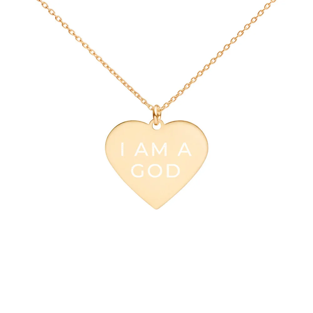 GOD Engraved Heart Necklace