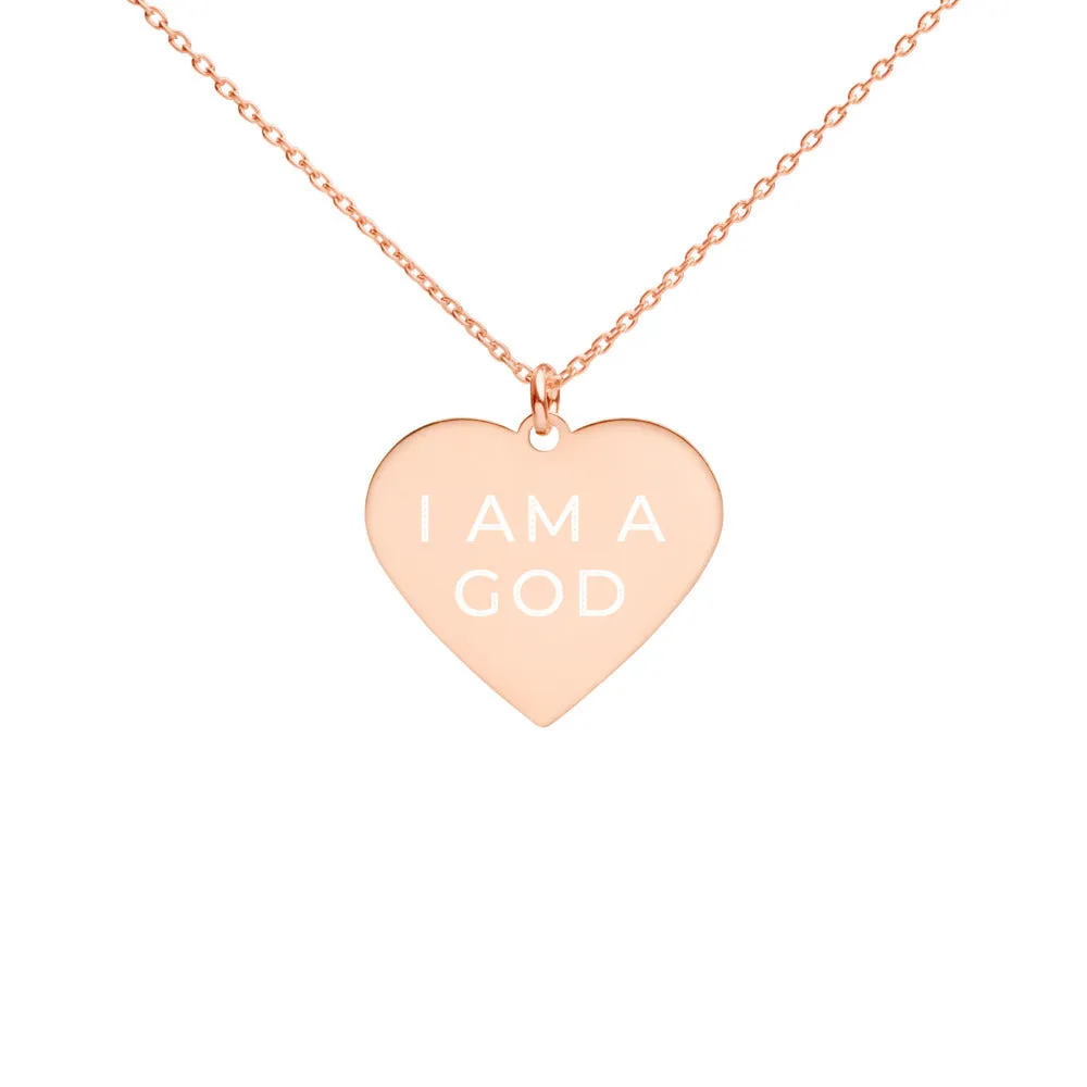 GOD Engraved Heart Necklace