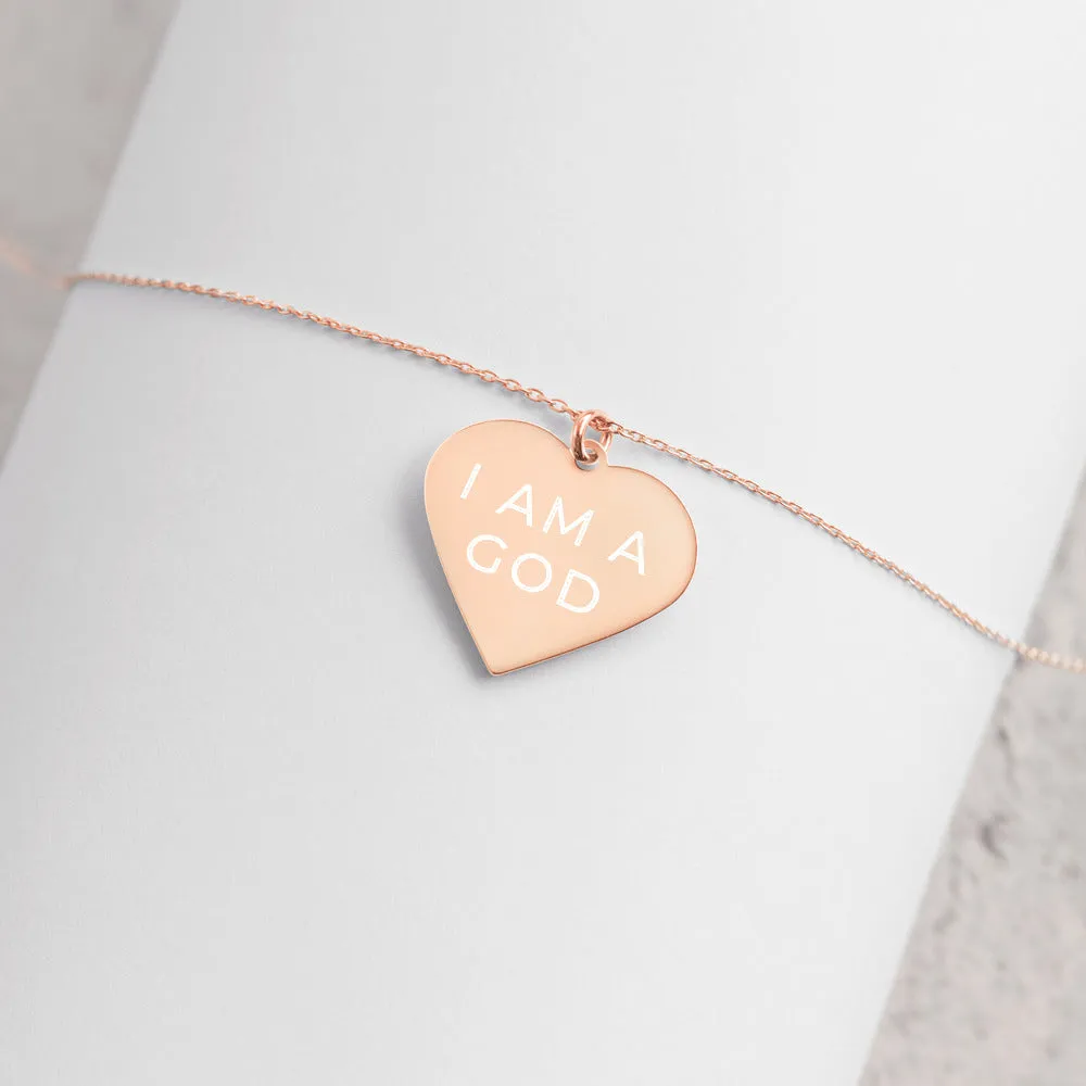 GOD Engraved Heart Necklace