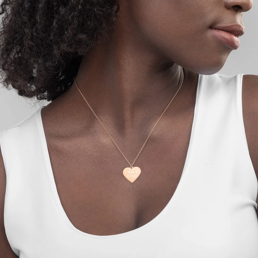 GOD Engraved Heart Necklace