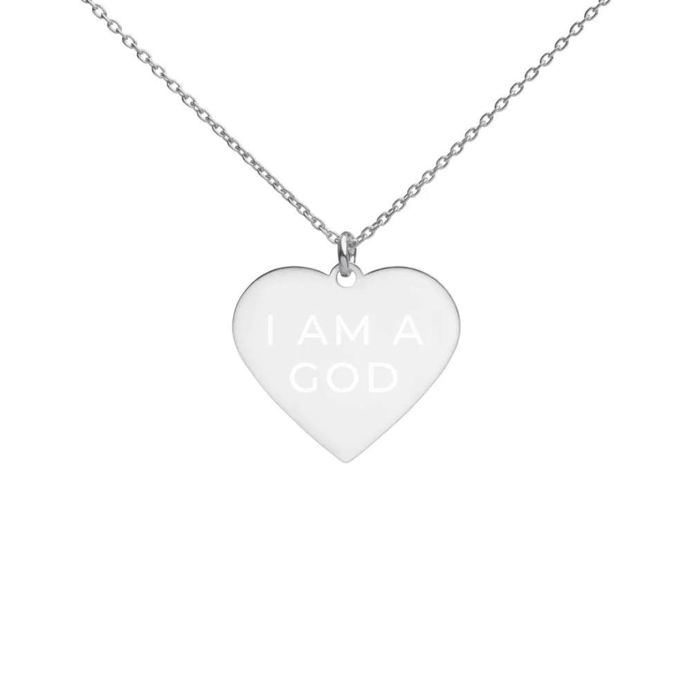GOD Engraved Heart Necklace