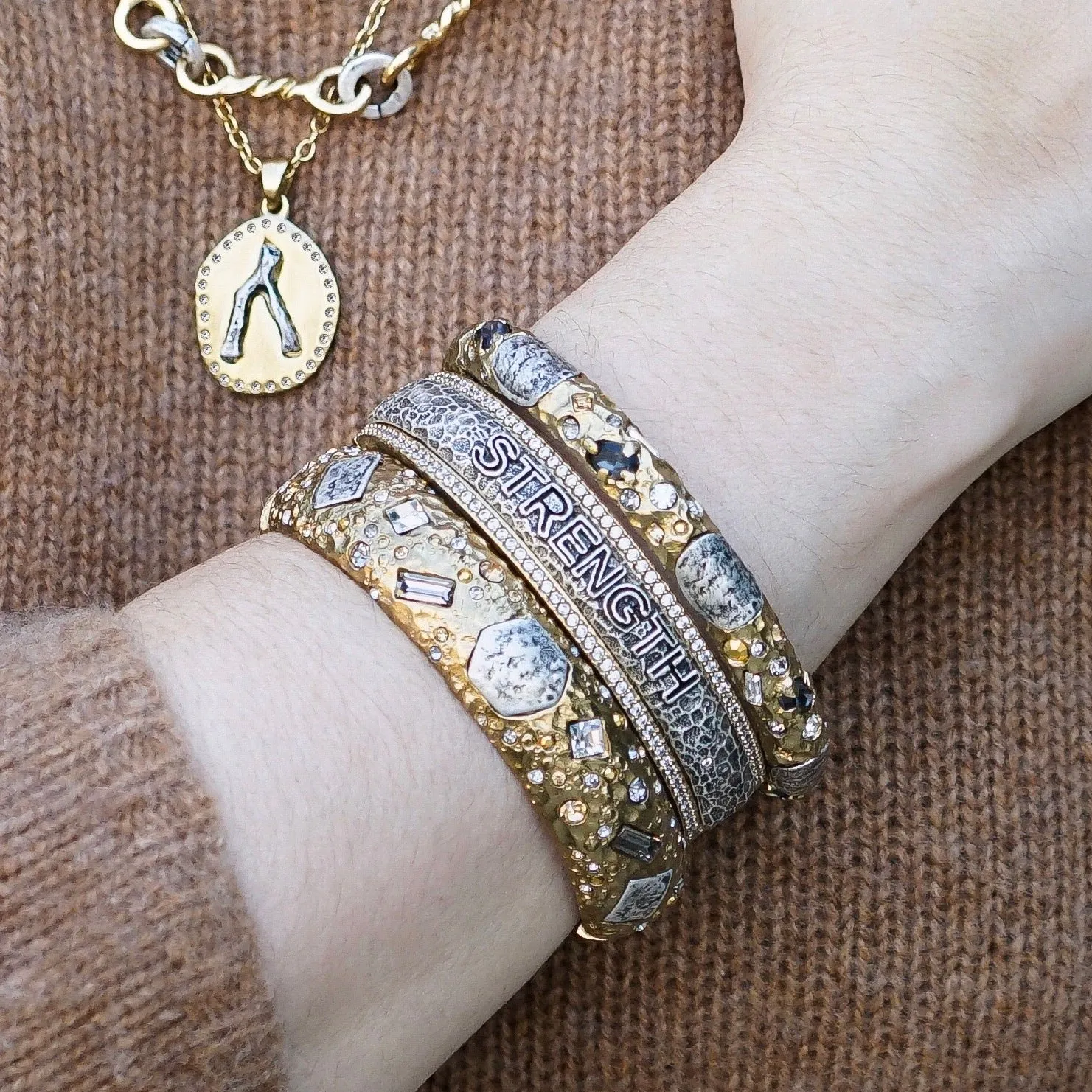 Gold Oval Empire Bangle
