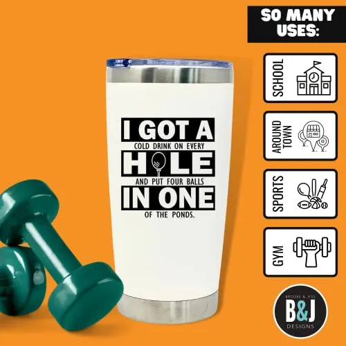 Golf Hole in One 20 oz White Tumbler for Golfers