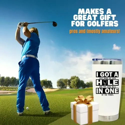 Golf Hole in One 20 oz White Tumbler for Golfers