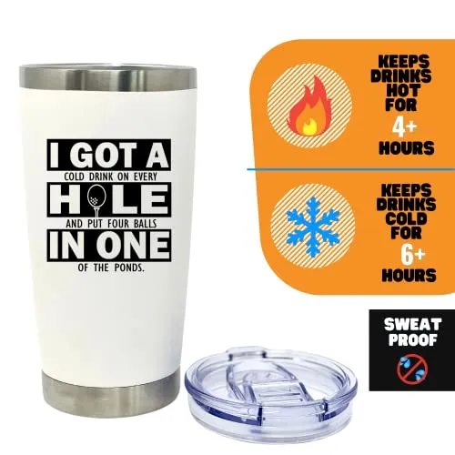Golf Hole in One 20 oz White Tumbler for Golfers