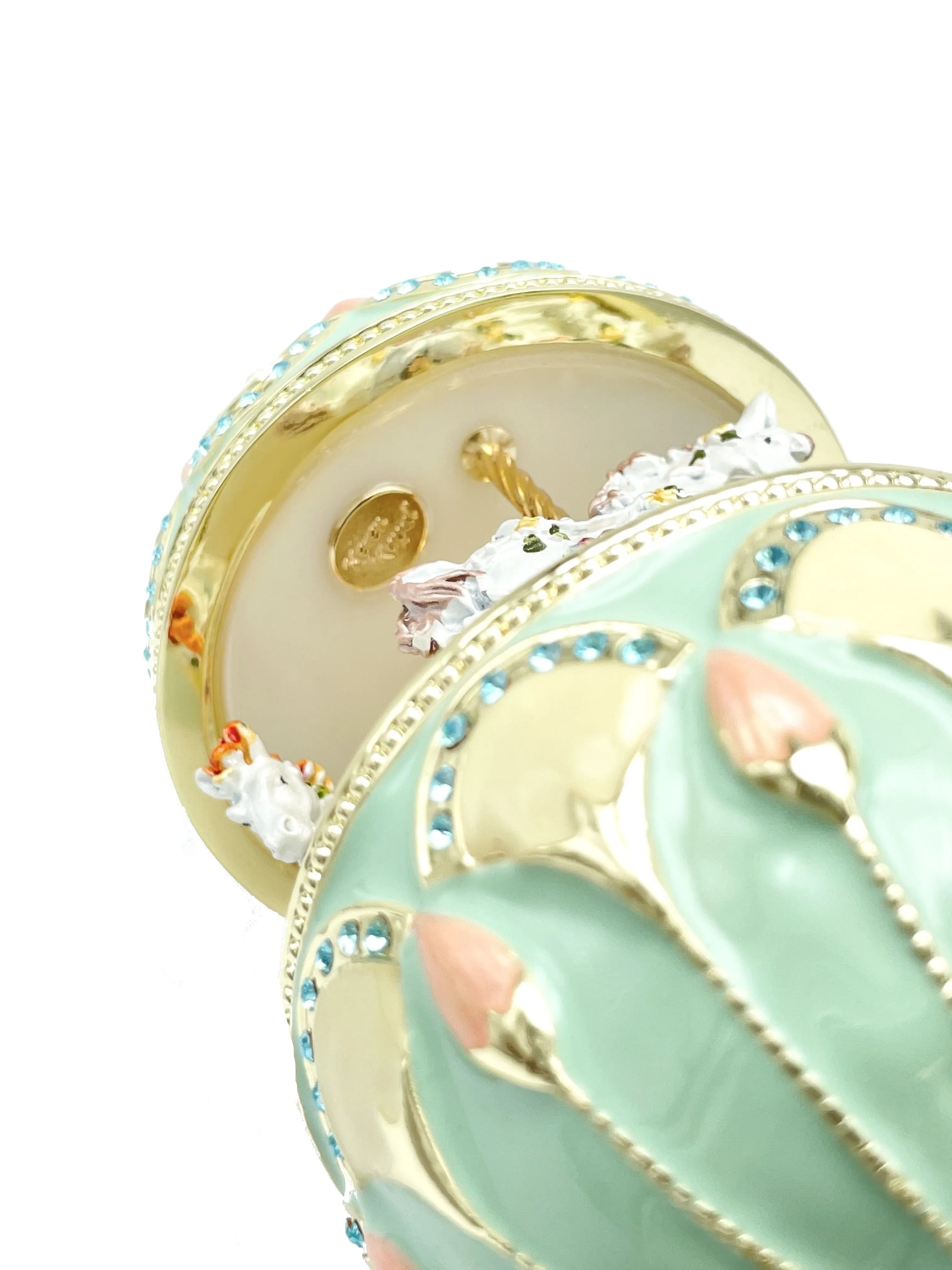 Green Musical Carousel with Royal Horses