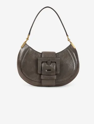 Grey patent leather KISS ME bag