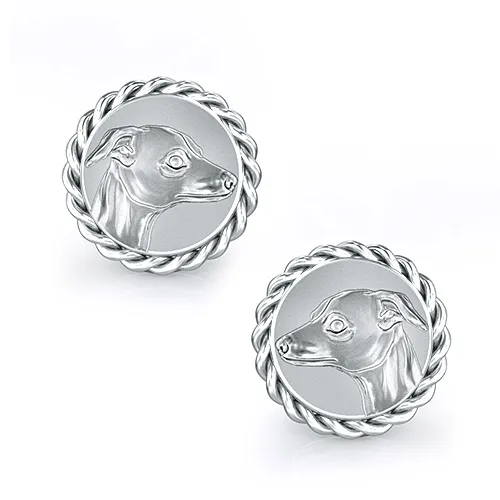 Greyhound Embossed Dapper Cufflinks