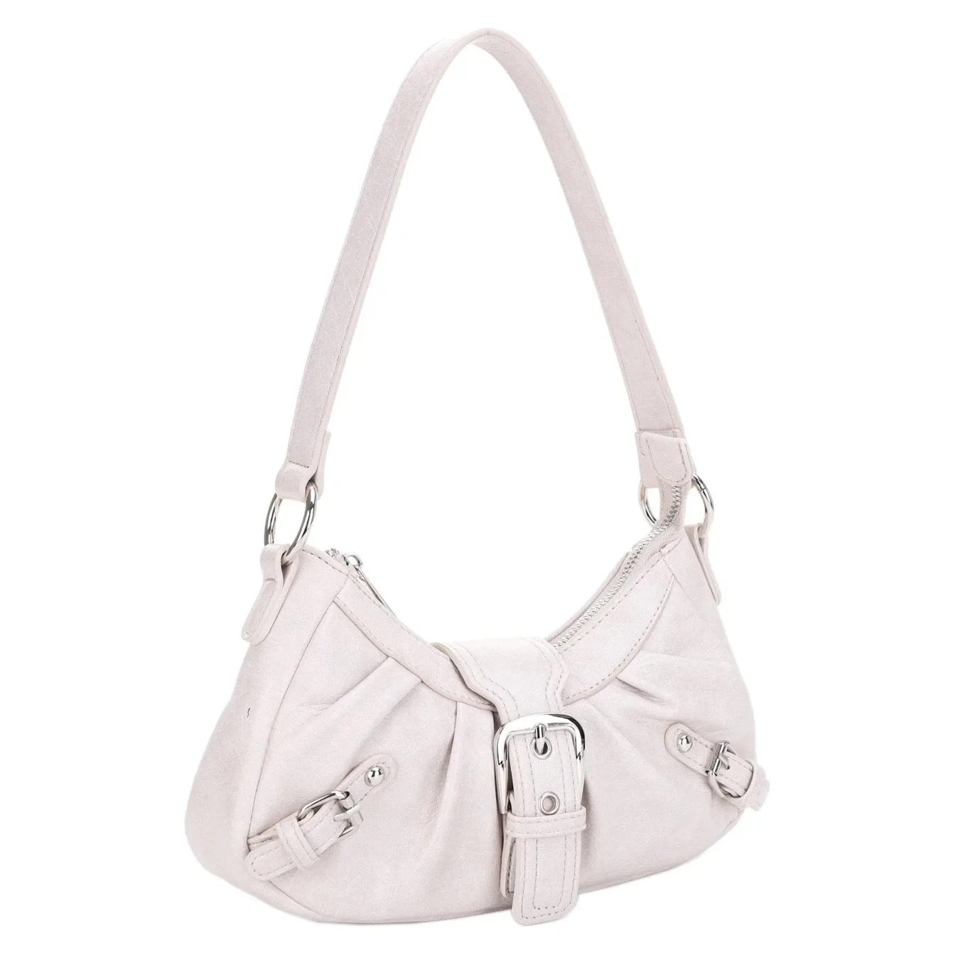 Grunge Buckle Baguette Shoulder Bag