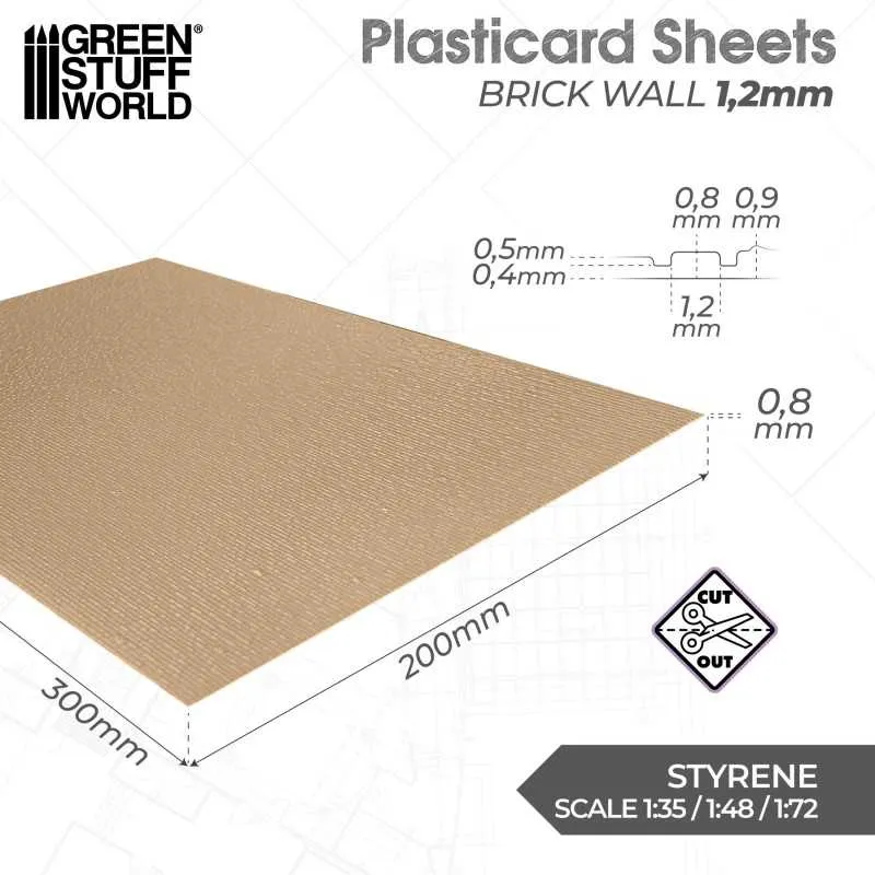 GSW Plasticard - Brick Walls 1,2mm