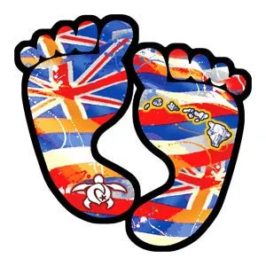 Hawaiian Flag Footprint Decal