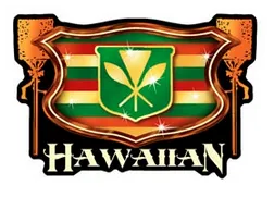 Hawaiian Flag Kahili Crest Decal