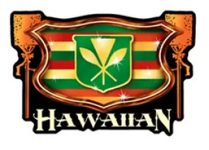 Hawaiian Flag Kahili Crest Decal